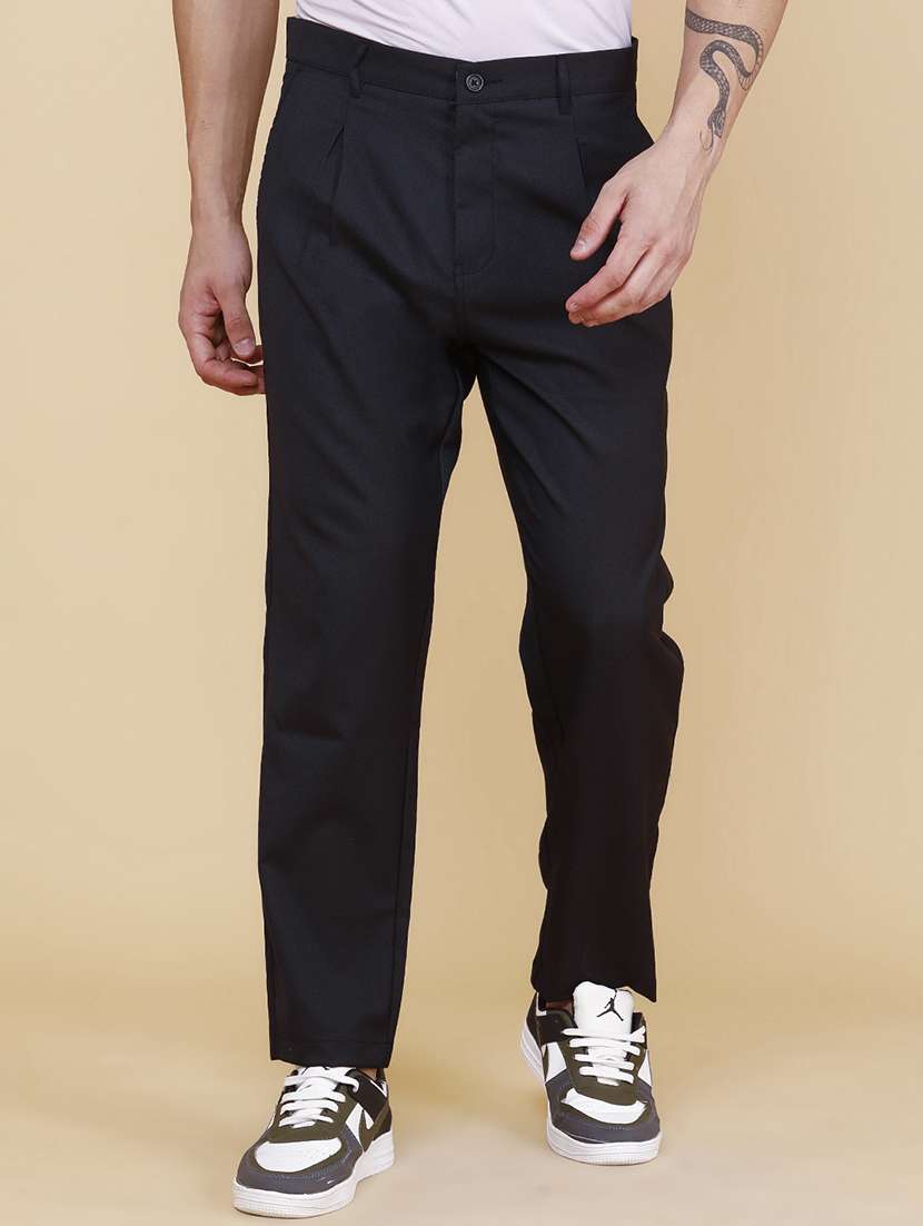 men solid mid rise regular fit chinos