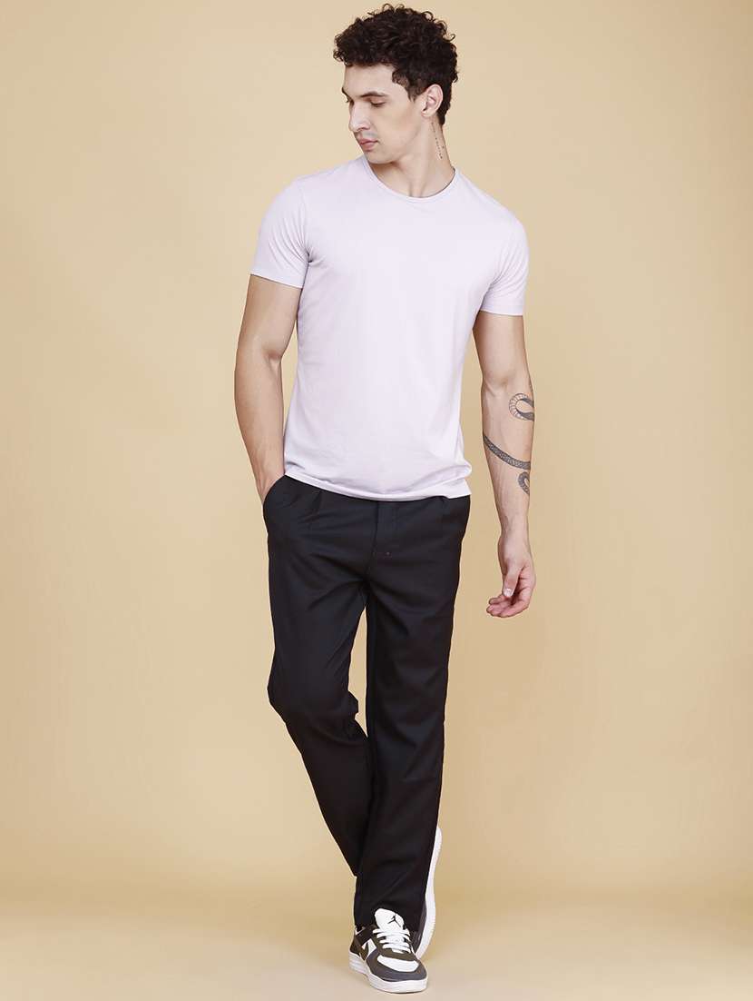 Men Solid Mid Rise Regular Fit Chinos - 22246762 -  Standard Image - 5