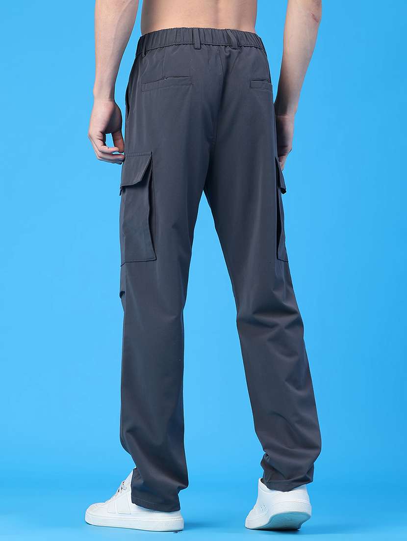 men solid mid rise regular fit cargo - 22246778 -  Standard Image - 3