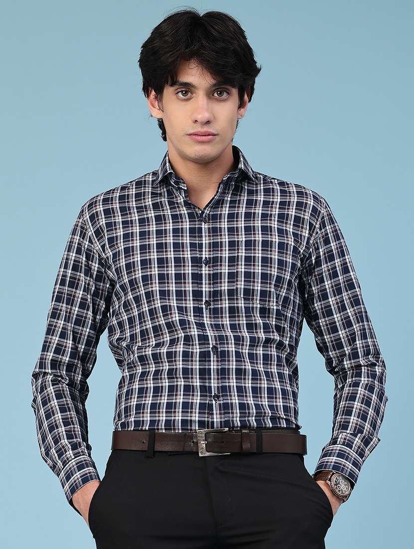 blue cotton formal shirt