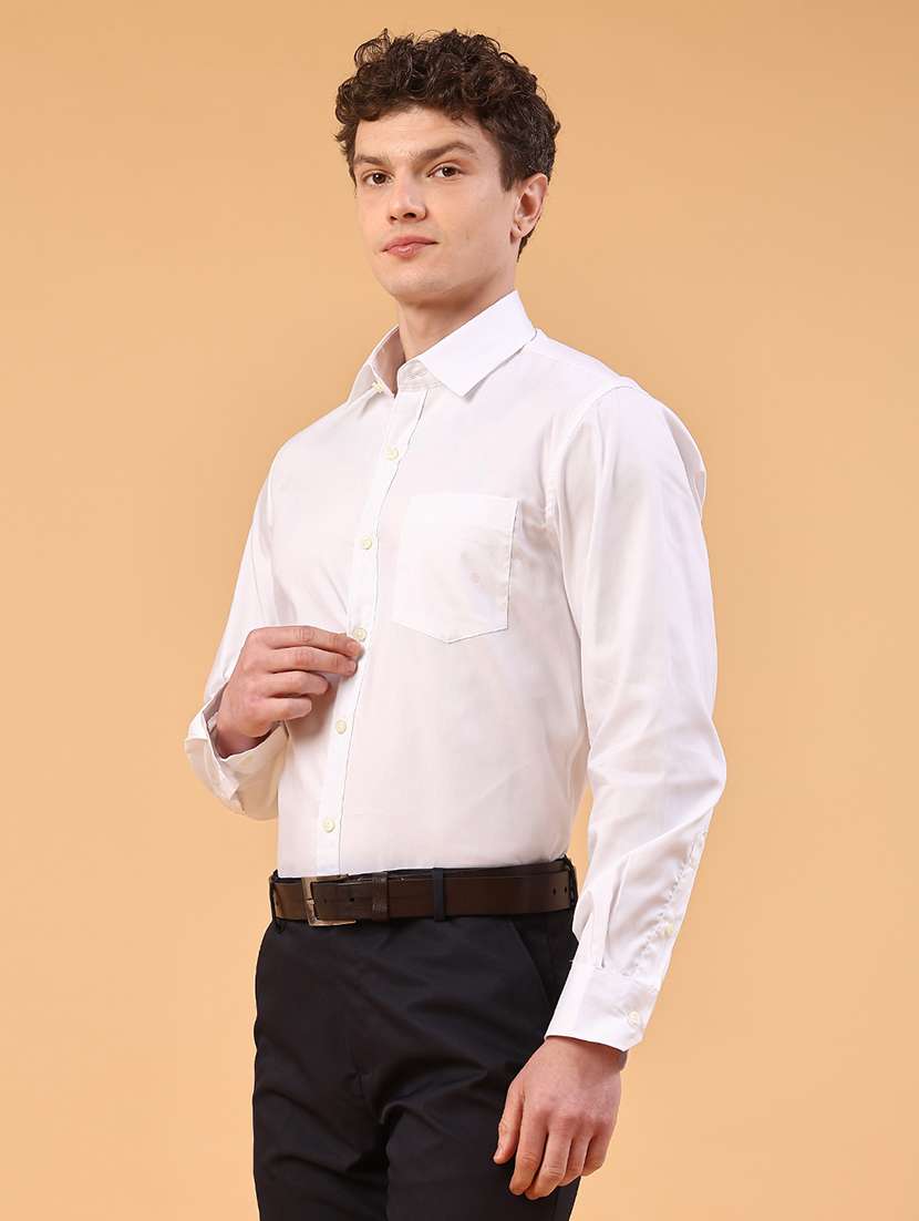 men solid short sleeve slim fit formal shirt - 22246788 -  Standard Image - 3