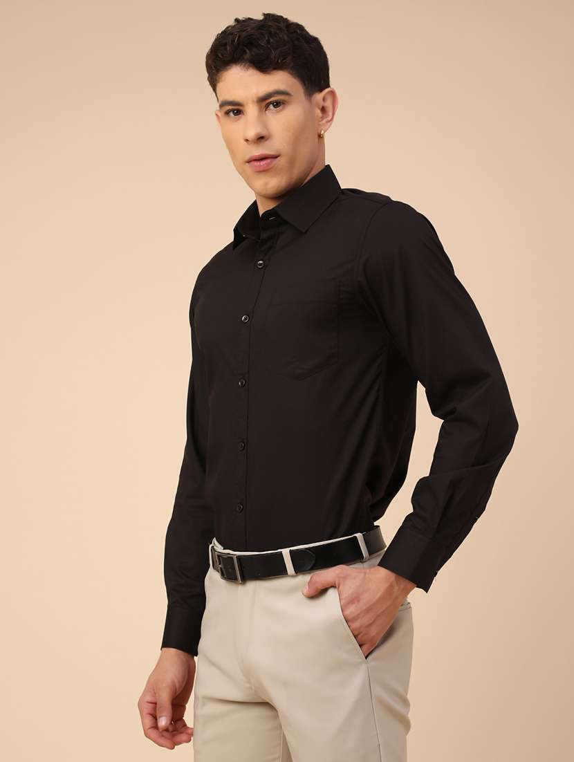 men solid long sleeves slim fit formal shirt - 22246792 -  Standard Image - 3