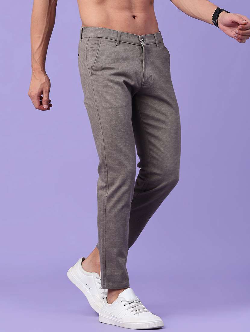 men solid mid rise slim fit chinos - 22246812 -  Standard Image - 3