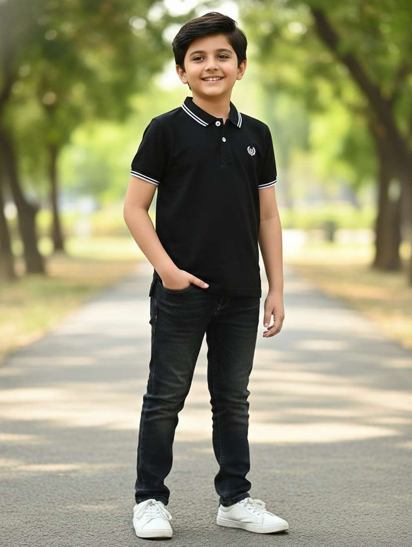 boys solid short sleeves polo t-shirt