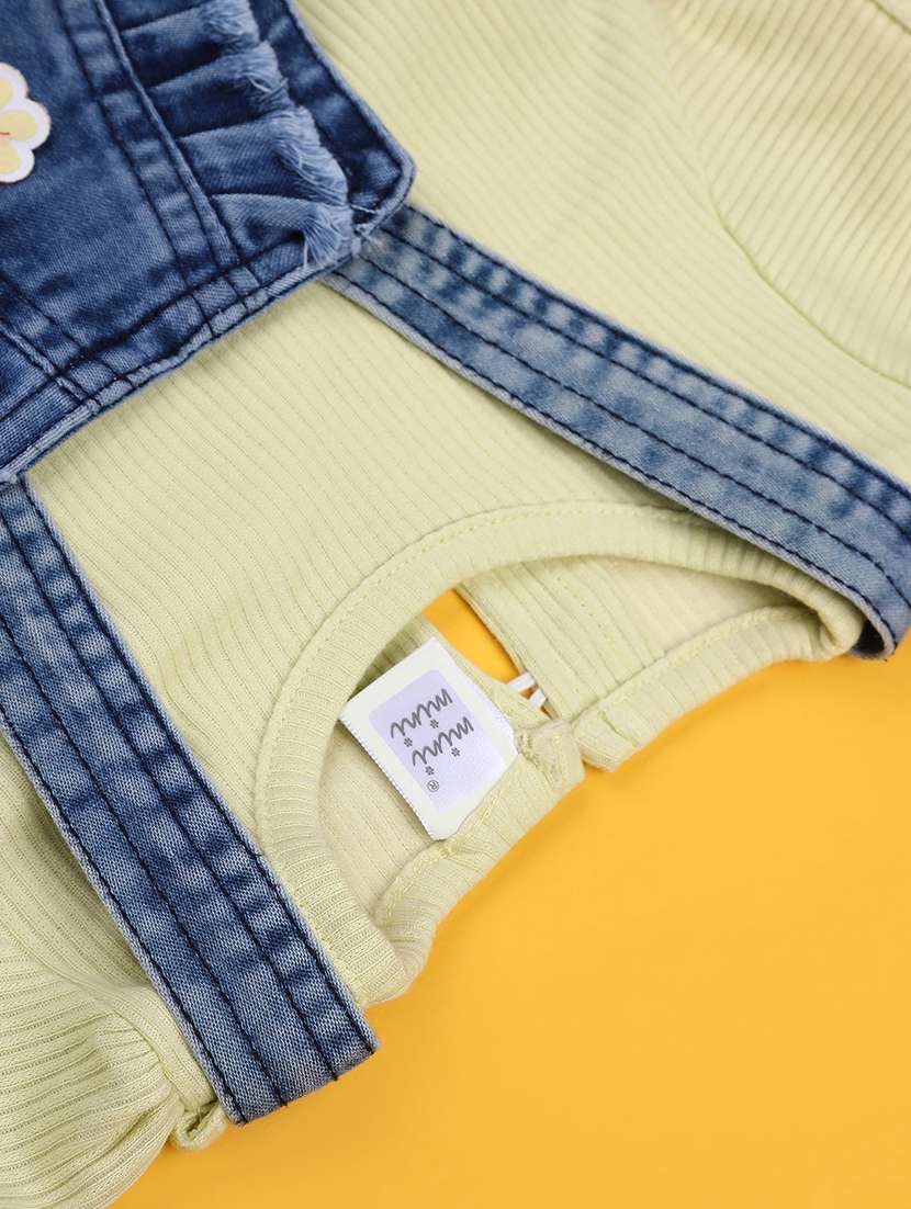 girls printed puff sleeve dungaree dress - 22246923 -  Standard Image - 3