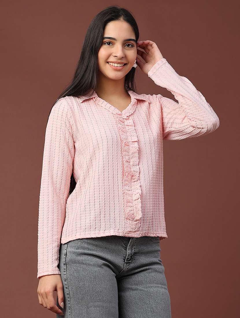 women pink polyester regular top - 22246950 -  Standard Image - 3