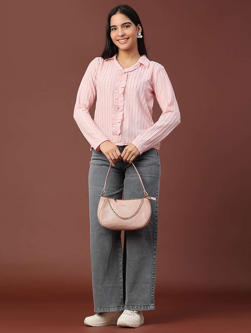 women pink polyester regular top - 22246950 -  Standard Image - 5