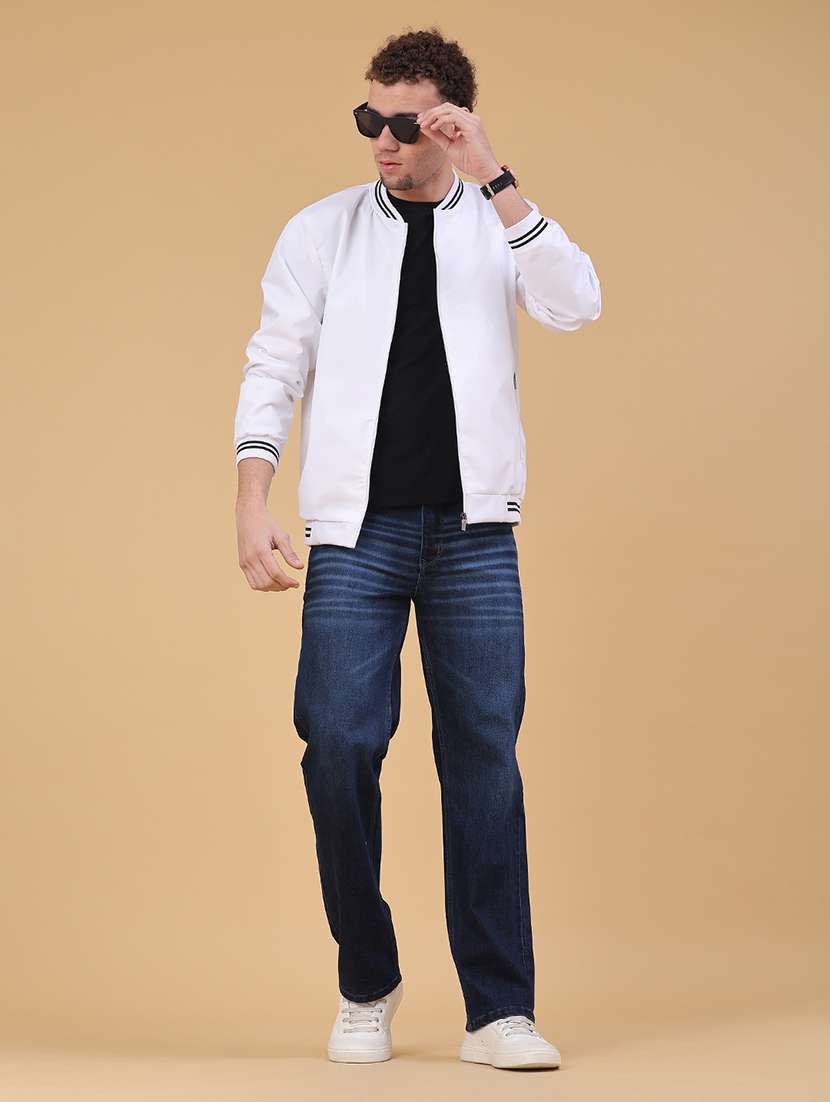 Men White Cotton Varsity Jacket - 22246992 -  Standard Image - 5