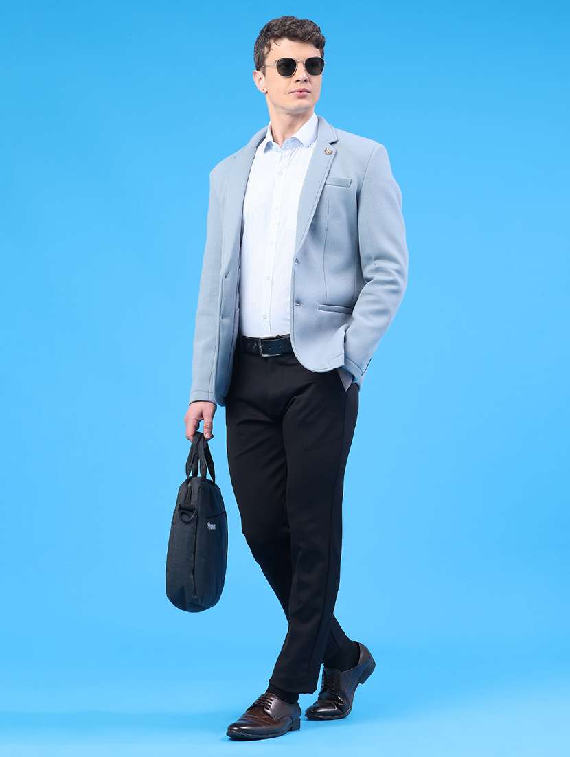 men solid lapel collar single breasted casual blazer - 22246994 -  Standard Image - 5