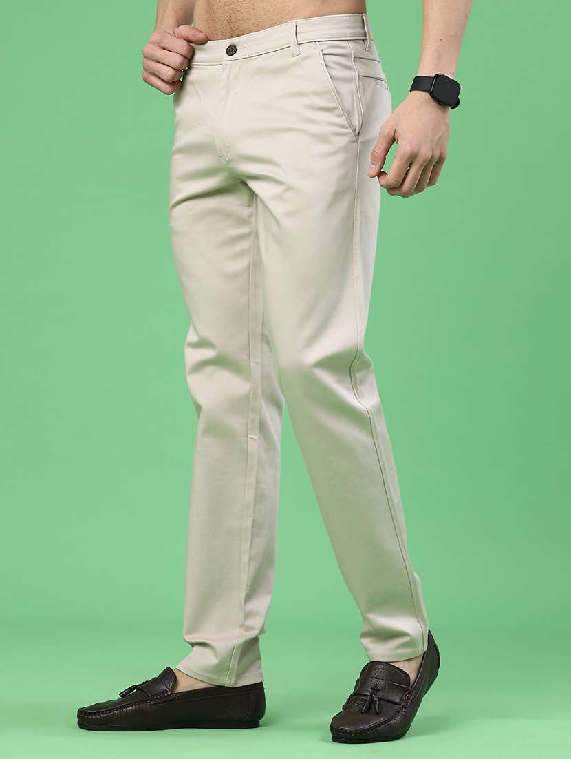 men solid mid rise chinos casual trouser - 22246996 -  Standard Image - 3