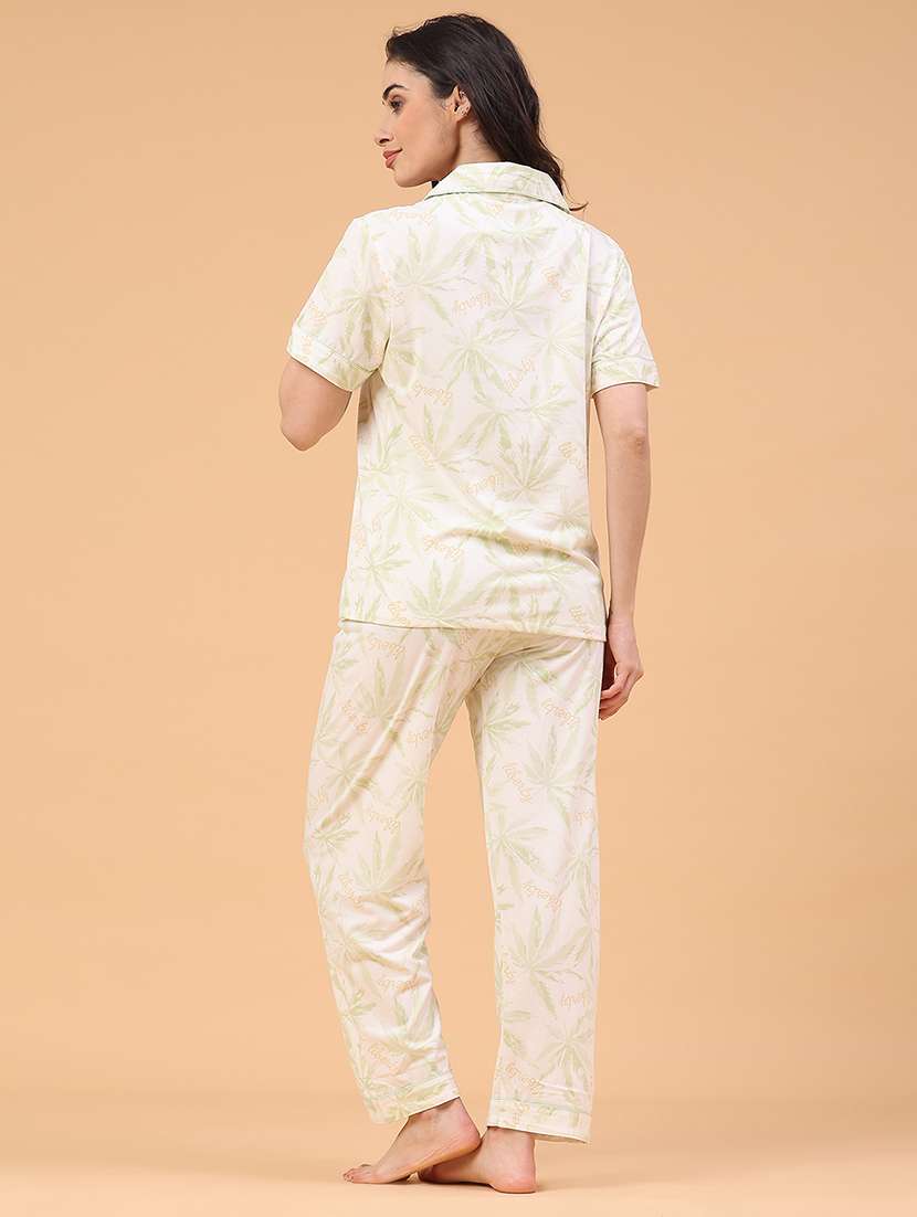 women printed nightwear pyjama set - 22247002 -  Standard Image - 3