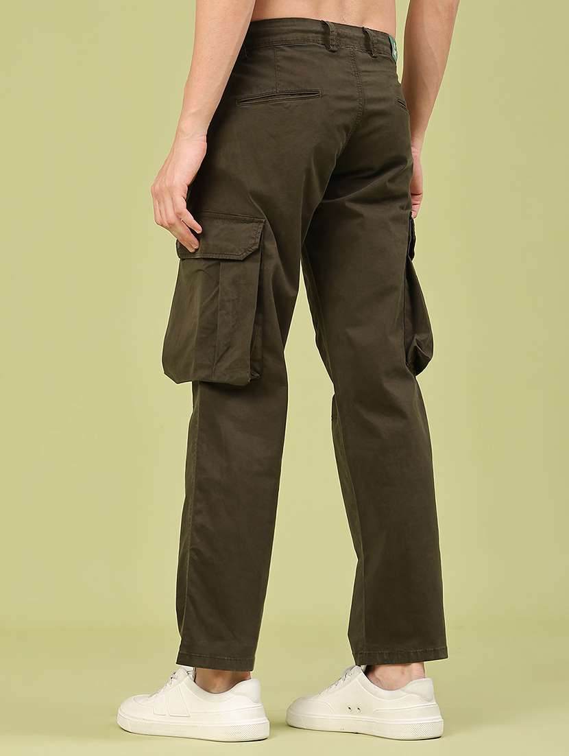 men solid mid rise regular fit cargo  - 22247009 -  Standard Image - 3