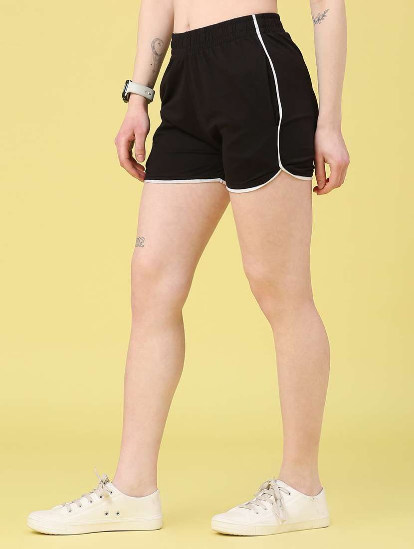 women solid mid rise short - 22247026 -  Standard Image - 3