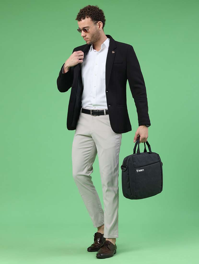 men solid lapel collar single breasted casual blazer - 22247038 -  Standard Image - 5