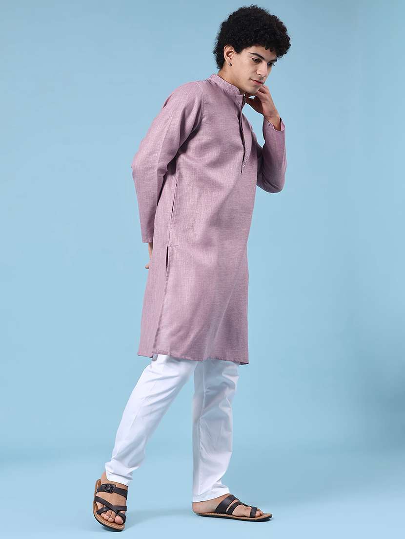 Purple Kurta Pyjama Ethnic Wear Set - 22247077 -  Standard Image - 3