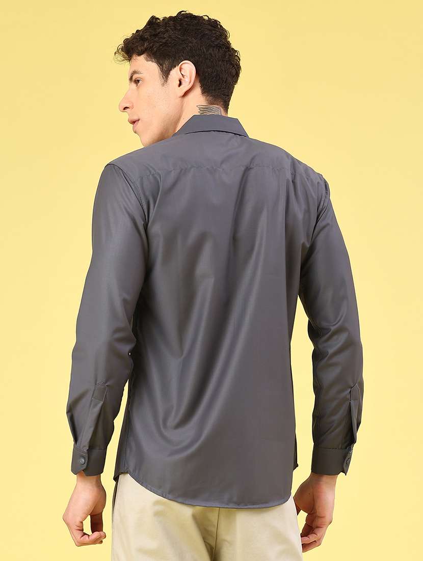 men solid long sleeve slim fit casual shirt - 22247086 -  Standard Image - 3