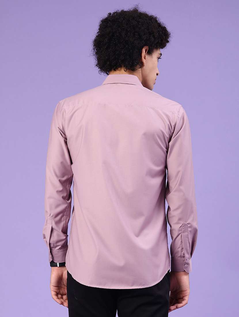 men solid long sleeve slim fit casual shirt - 22247088 -  Standard Image - 3