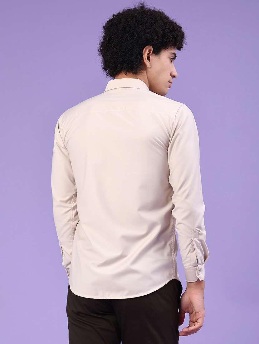 men solid long sleeve slim fit casual shirt - 22247089 -  Standard Image - 3