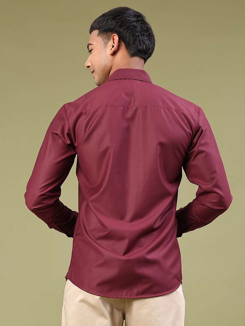 men solid long sleeve slim fit casual shirt - 22247091 -  Standard Image - 3