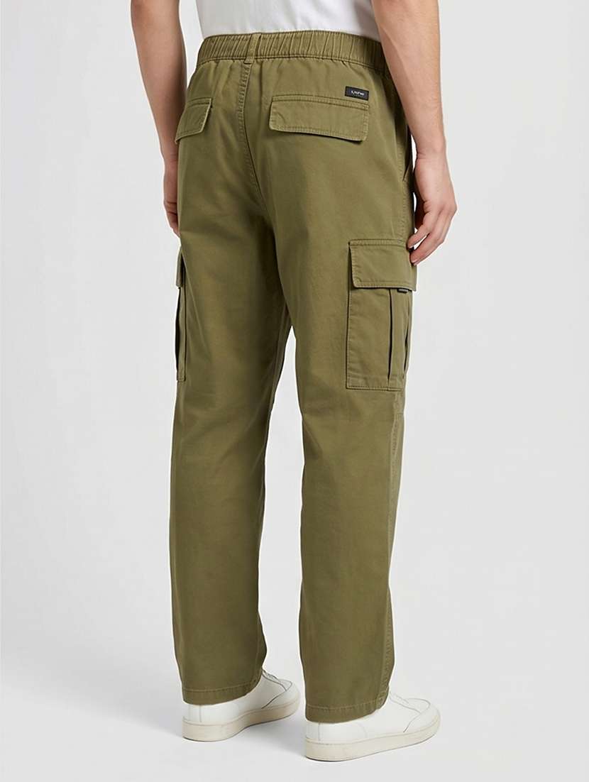 men solid mid rise relaxed fit cargo pant - 22247108 -  Standard Image - 3
