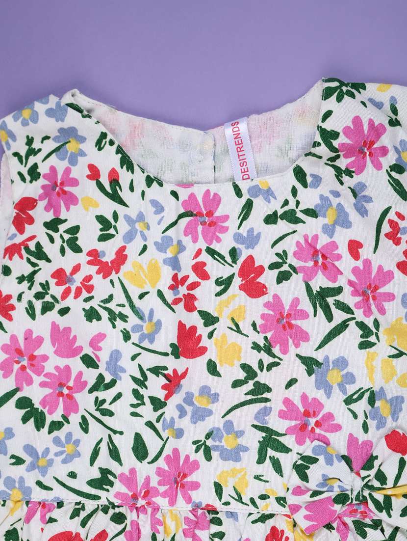 girls printed sleeveless flared frock - 22247150 -  Standard Image - 3