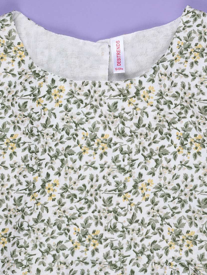 girls printed sleeveless flared frock - 22247152 -  Standard Image - 3