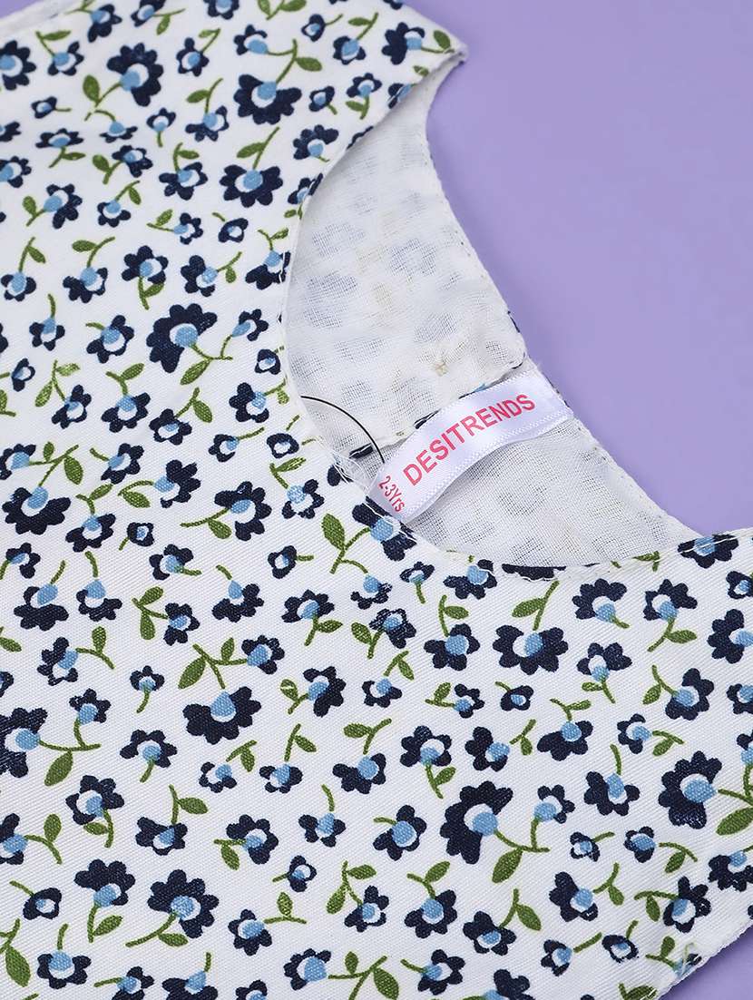 girls printed sleeveless flared frock - 22247154 -  Standard Image - 3