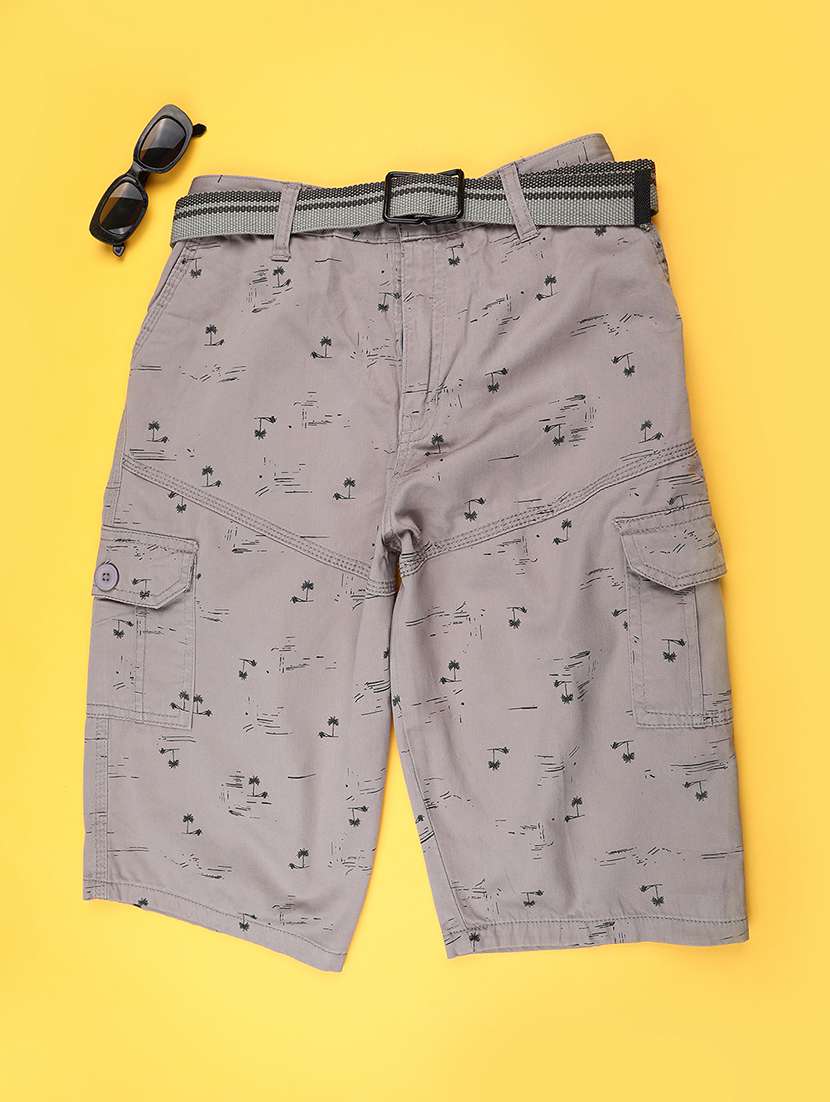 boys printed mid rise cargo short