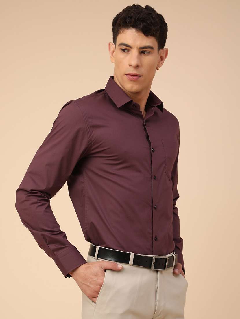 men solid long sleeves slim fit formal shirt - 22247292 -  Standard Image - 3