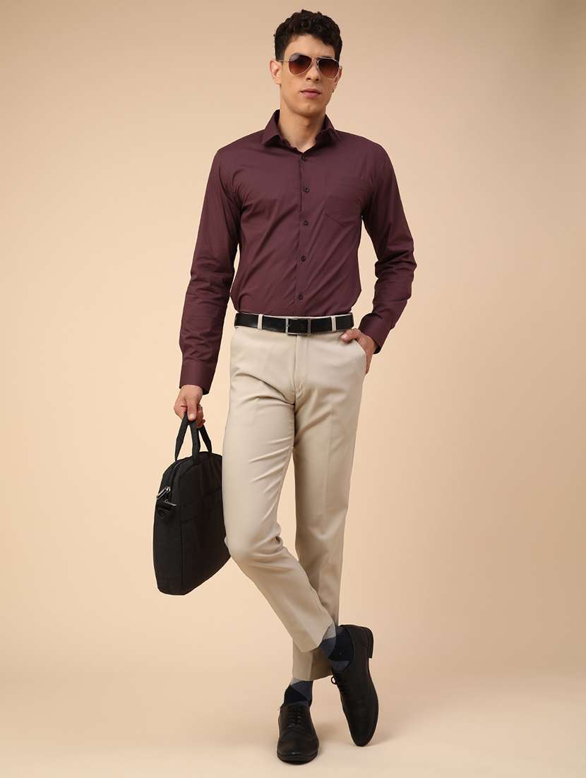 men solid long sleeves slim fit formal shirt - 22247292 -  Standard Image - 5