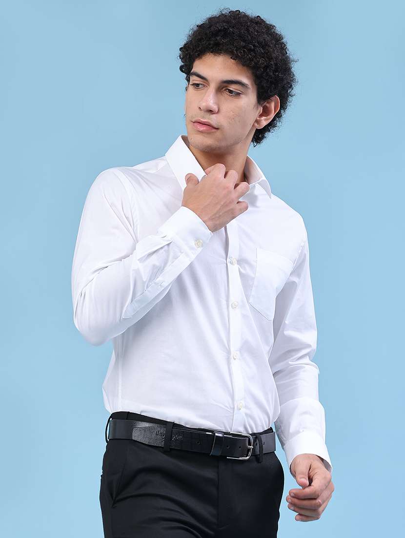 men solid long sleeves slim fit formal shirt - 22247293 -  Standard Image - 3
