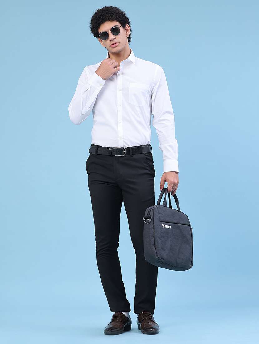 men solid long sleeves slim fit formal shirt - 22247293 -  Standard Image - 5