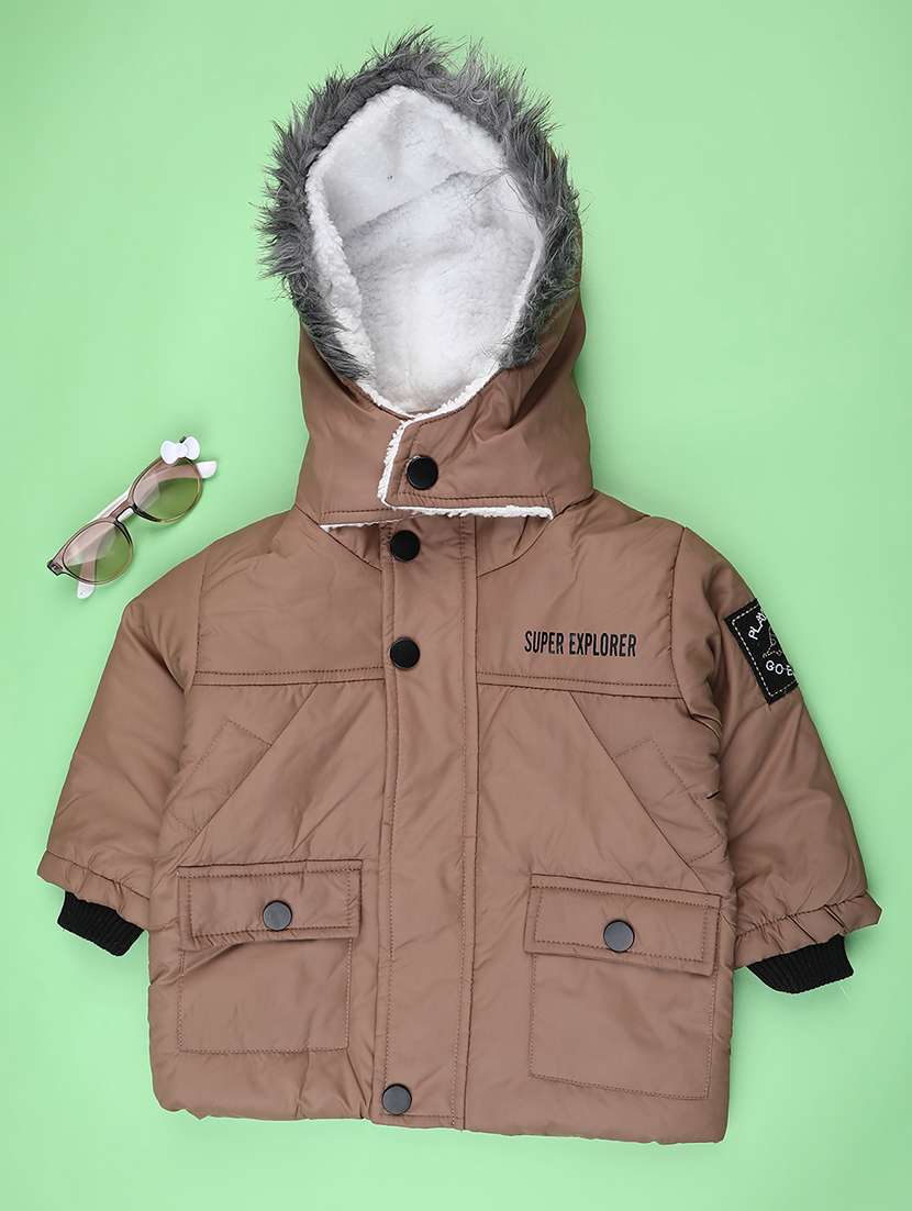 boys solid long sleeve jacket