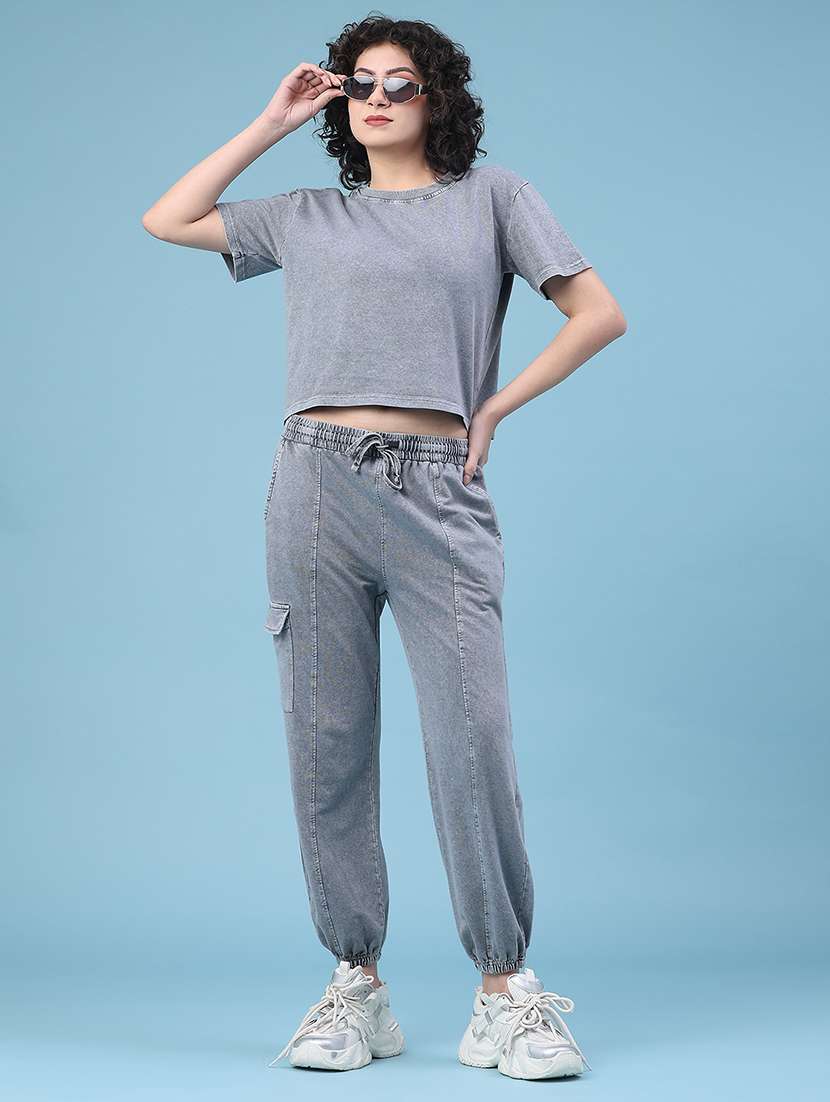 women solid short sleeves co-ord set - 22247413 -  Standard Image - 3