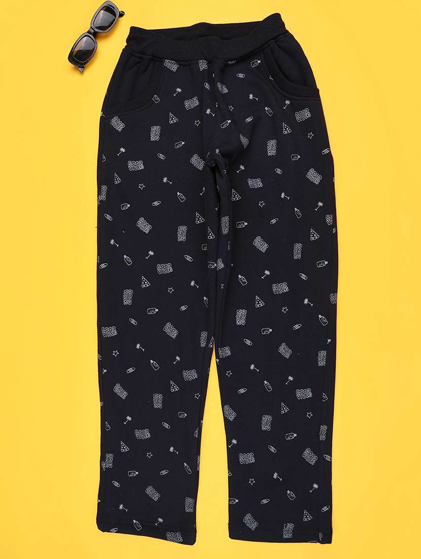 girls printed mid rise track pant
