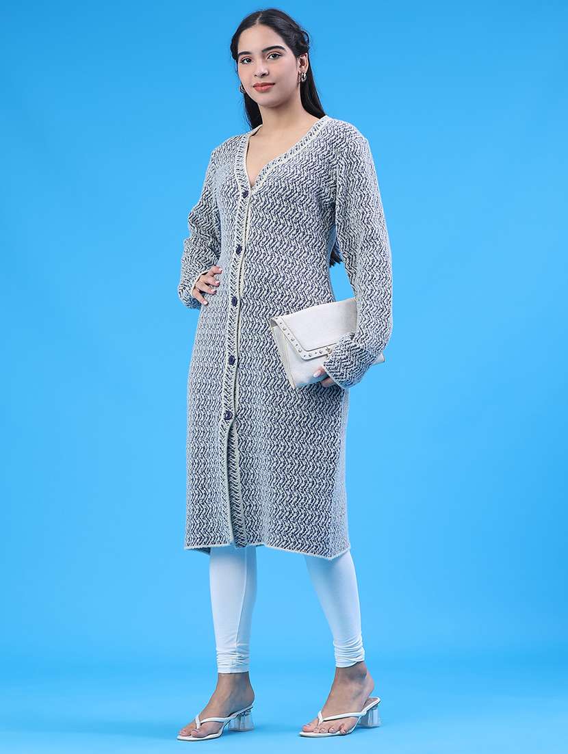 women self design long sleeve cardigan