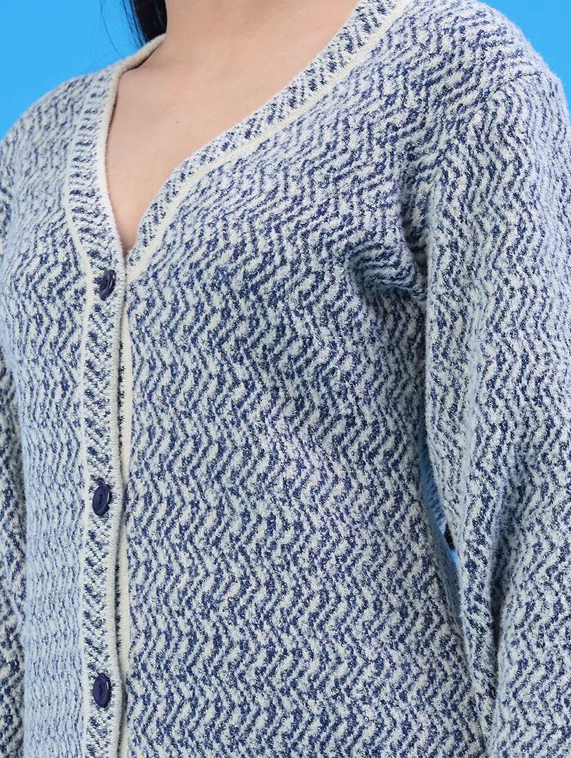 Women Self Design Long Sleeve Cardigan - 22247770 -  Standard Image - 5