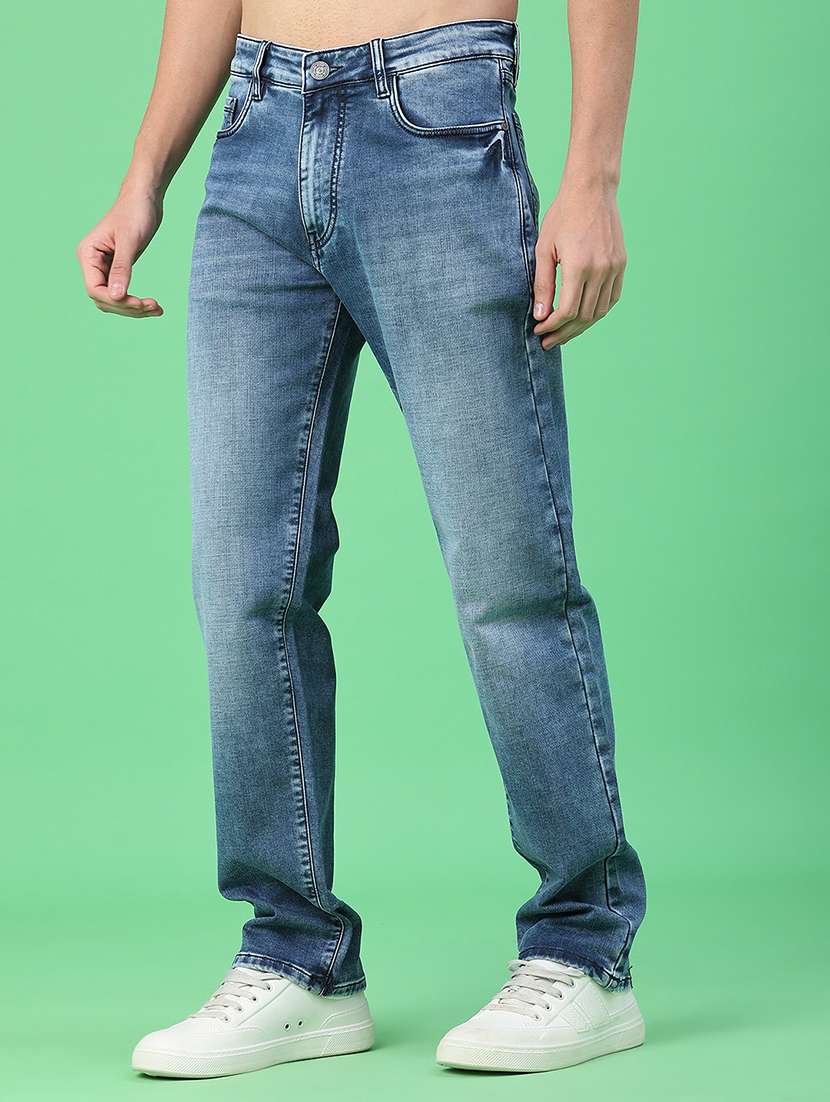 men washed mid rise full length relaxed fit jeans - 22247863 -  Standard Image - 3