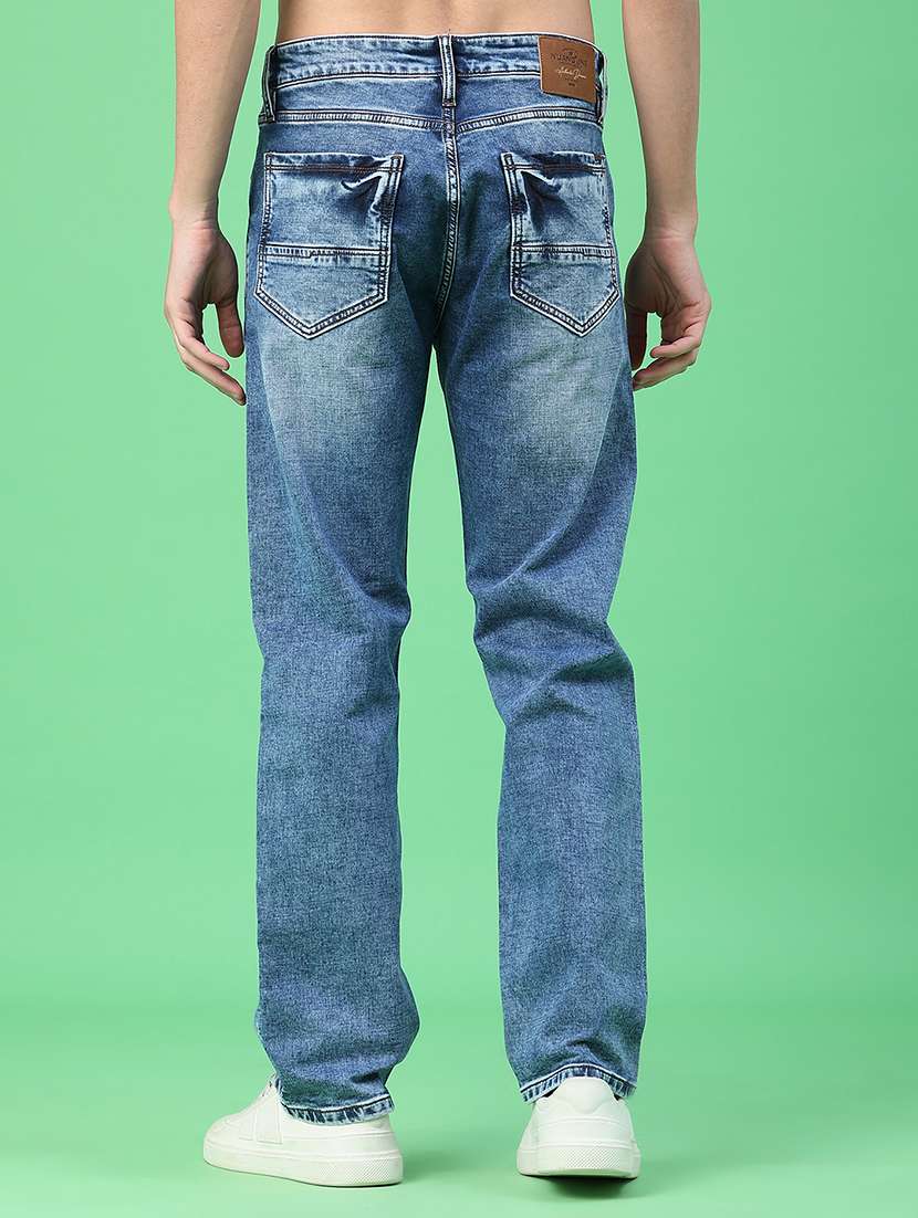 men washed mid rise full length relaxed fit jeans - 22247868 -  Standard Image - 3