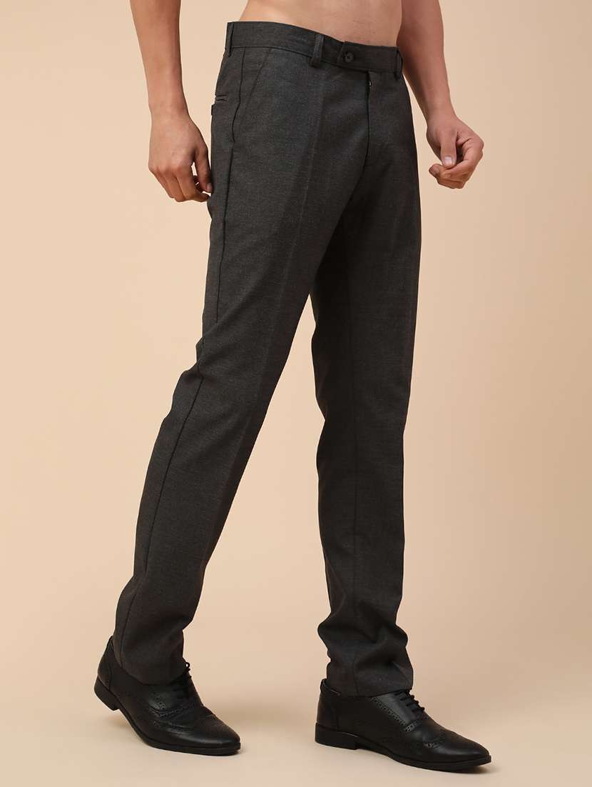 men solid mid rise slim fit formal trouser - 22248410 -  Standard Image - 3