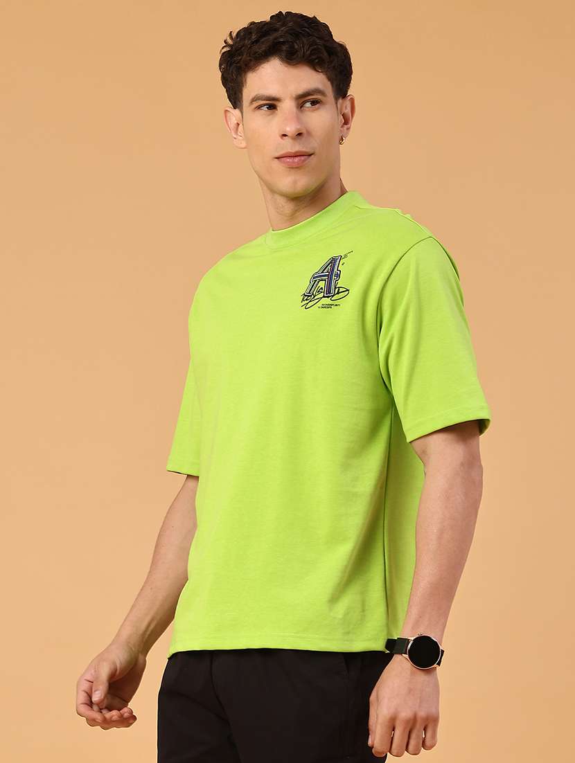 men green cotton blend plain t-shirt - 22248418 -  Standard Image - 3