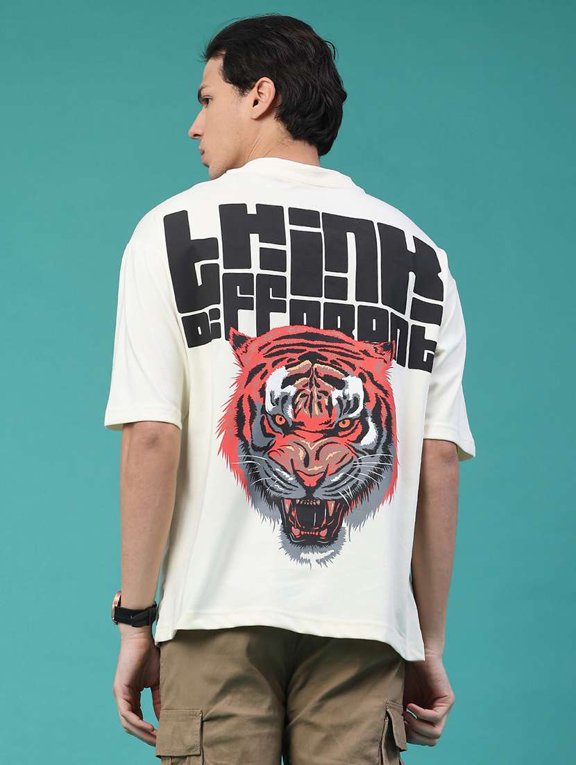 men printed short sleeve loose fit t-shirt