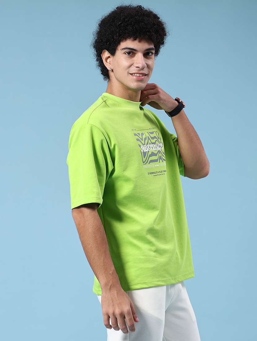 Men Printed Short Sleeves Oversized T-shirt - 22248421 -  Standard Image - 3