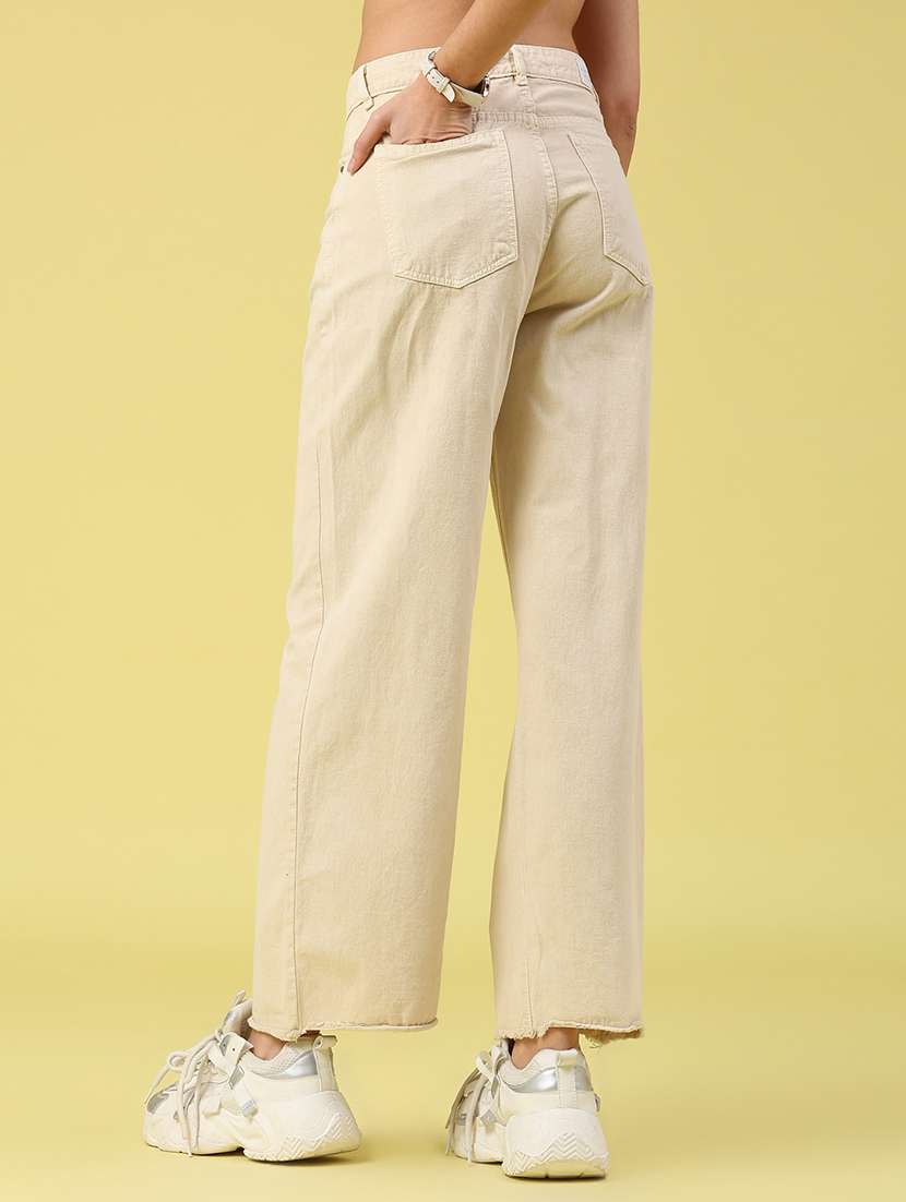 women solid mid rise wide leg jeans - 22248424 -  Standard Image - 3