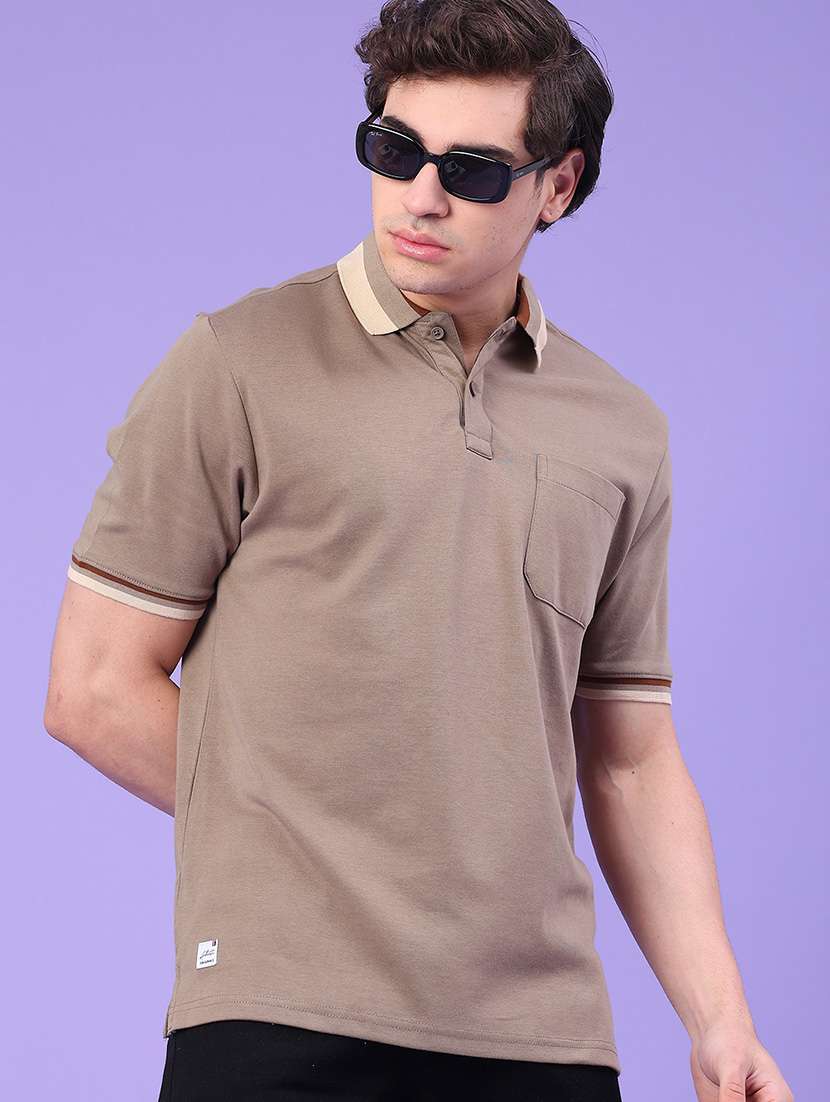 men solid short sleeve regular fit polo t-shirt