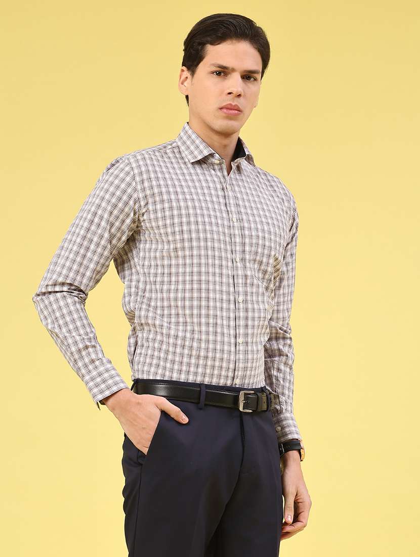 men checkered long sleeve slim fit formal shirt - 22248554 -  Standard Image - 3