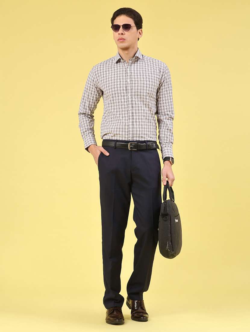 men checkered long sleeve slim fit formal shirt - 22248554 -  Standard Image - 5