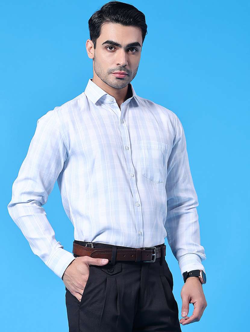 men checkered long sleeve slim fit formal shirt - 22248557 -  Standard Image - 3