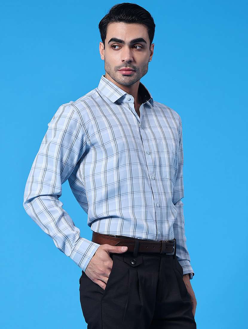 men checkered long sleeve slim fit formal shirt - 22248558 -  Standard Image - 3