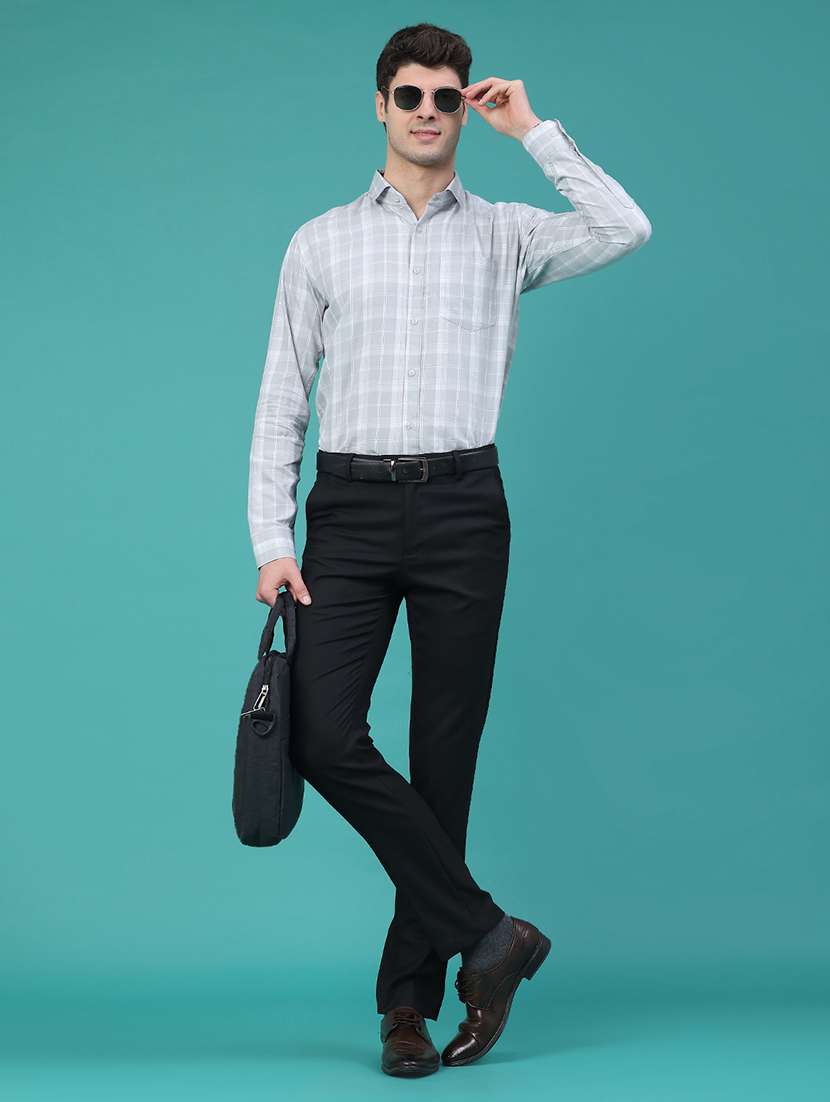 men black viscose flat front trousers formal trouser - 22248579 -  Standard Image - 5